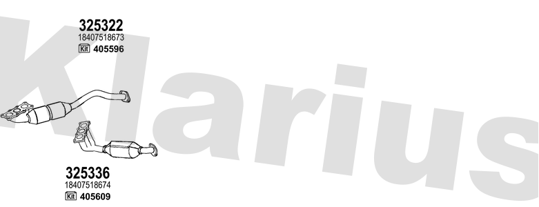 Klarius 325322 - Catalyst Type Approved  - Fits BMW 320 Ci 2.2l CAT Front