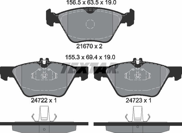 Textar Brake Pad Set - 2472201