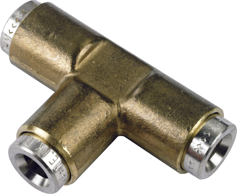 Brass Tee Connectors - Metric - Push-In  - 625334 x3