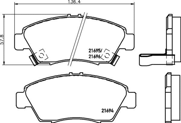 Mintex Brake Pad Set fits -Honda MDB1610 (also fits other vehicles)