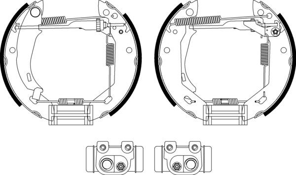 Mintex Brake Shoe Kits fits -Citroën Peugeot MSP085 (also fits other vehicles)