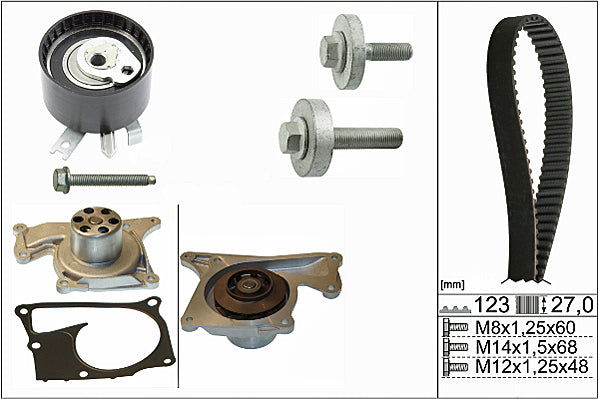 INA Water Pump & Timing Belt Set - Part No - 530019732