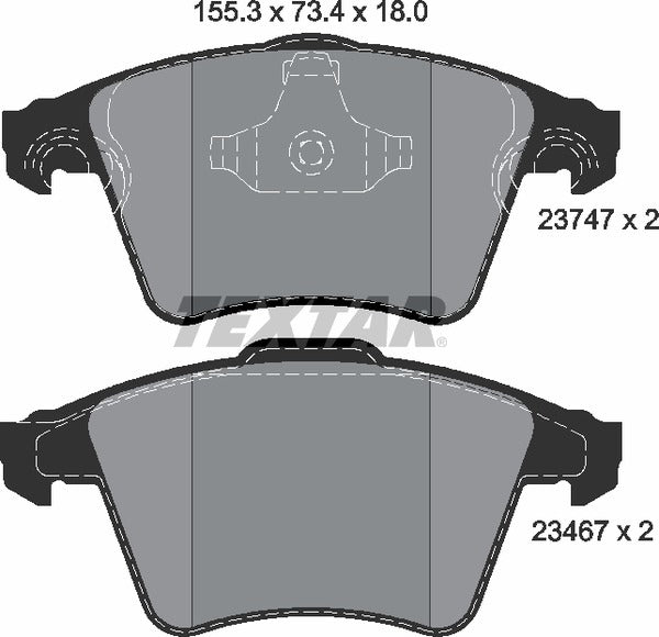 Textar Brake Pad Set - 2374701