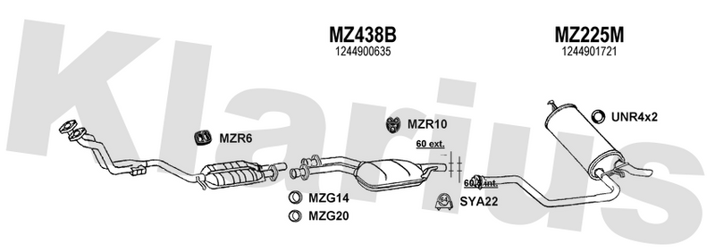 Klarius MZ438B - Box With Centre Pipe  - Fits Mercedes E200 TE 2.0i