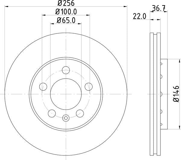 Mintex Brake Discs fits -Audi Seat Skoda Streetscooter VW V256:5 MDC1019C (also fits other vehicles)