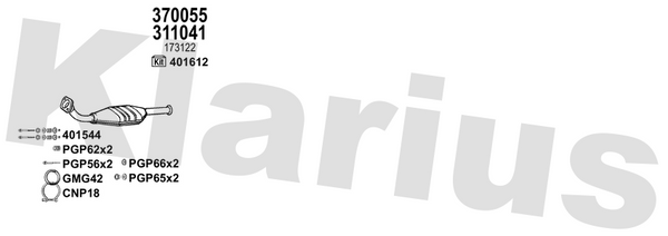 Klarius 311041 - Catalyst Type Approved  - Fits Peugeot 306 1.4i
