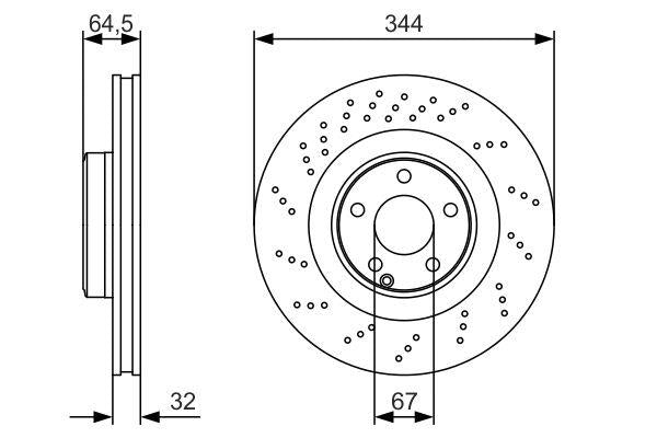 Bosch Brake Disc > Single Bd1704 Part No - 0986479A17