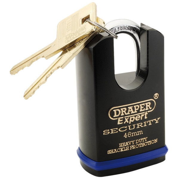 Heavy Duty Padlock and 2 Keys with Shrouded Shackle, 46mm