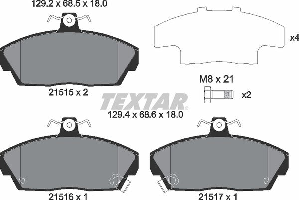 Honda Mg Rover, Brake Pad Set - Textar 21515032175901