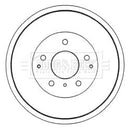 Borg & Beck Brake Drum (Single) -BBR7162