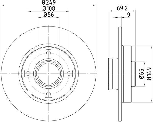 Mintex Brake Discs fits -Citroën DS Opel Peugeot Vauxhall S262:5 MDC2121 (also fits other vehicles)