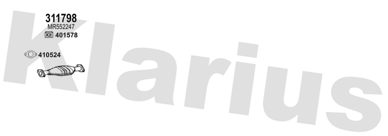 Klarius 311798 - Catalyst Type Approved  - Fits Mitsubishi L200 2.5TDi