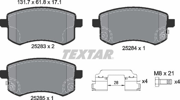 Textar Brake Pad Set - 2528301