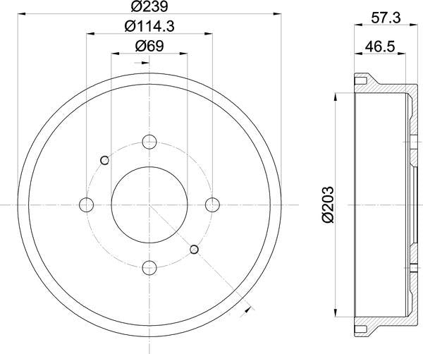 Mintex Brake Drum (Single) fits -Mitsubishi Smart MBD395 (also fits other vehicles)