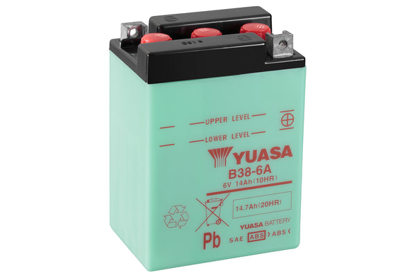B38-6A (DC) 6V Yuasa Conventional Motorcycle Battery