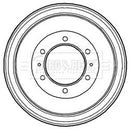 Borg & Beck Brake Drum (Single) -BBR7210