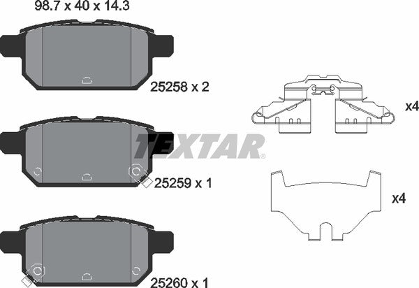 Textar Brake Pad Set - 2525801