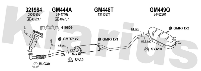 Klarius 321984 - Catalyst Type Approved Withpip  - Fits Opel Astra G 1.8i