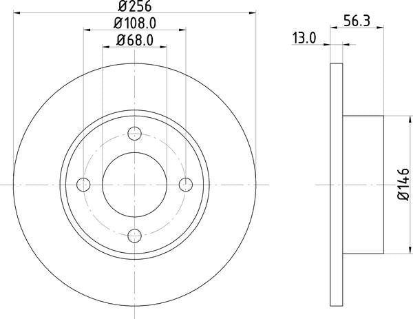 Mintex Brake Discs fits -Audi V288:5 MDC756 (also fits other vehicles)