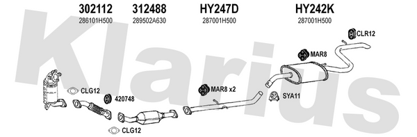 Klarius 302112 - Front Pipe For Cat  - Fits Kia Cee'd 1.6CRDi