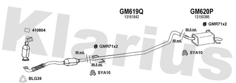 Klarius GM619Q - Centre Pipe  - Fits Opel Astra H 1.7CDTi