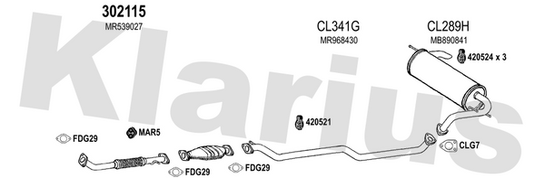 Klarius 302115 - Front Pipe For Cat  - Fits Mitsubishi Shogun Pinin 1.8