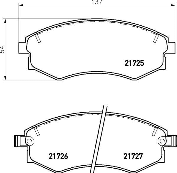 Mintex Brake Pad Set fits -Daewoo Ferrari Hyundai Kia Maserati Mitsubishi MDB1488 (also fits other vehicles)