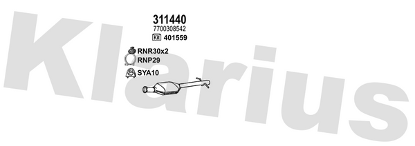 Klarius 311440 - Catalyst Type Approved  - Fits Renault Kangoo 1.9 D