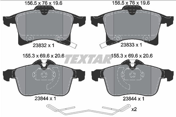 Textar Brake Pad Set - 2383204