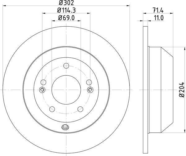 Mintex Brake Discs fits -Hyundai Kia V310:5 MDC2245 (also fits other vehicles)