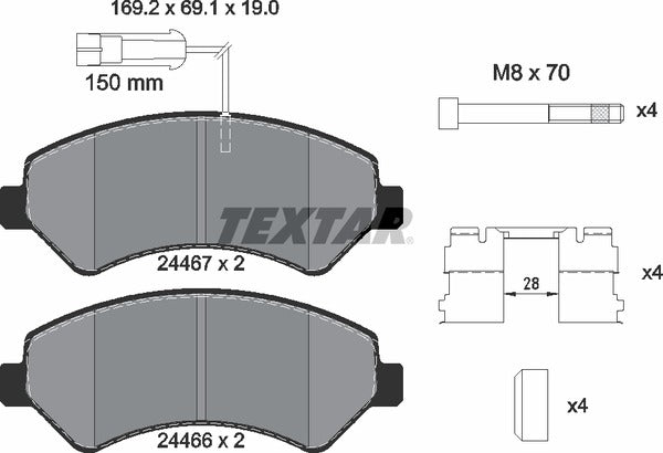 Textar Brake Pad Set - 2446703