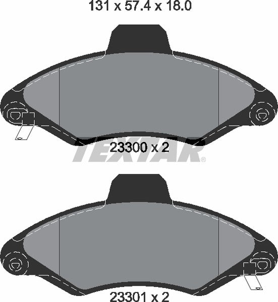 Textar Brake Pad Set - 2330002