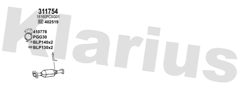 Klarius 311754 - Catalyst Type Approved  - Fits Honda S2000 2.0i