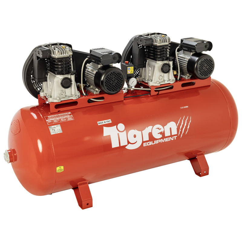 TIGREN 270ltr Tandem Belt-Driven Compressor