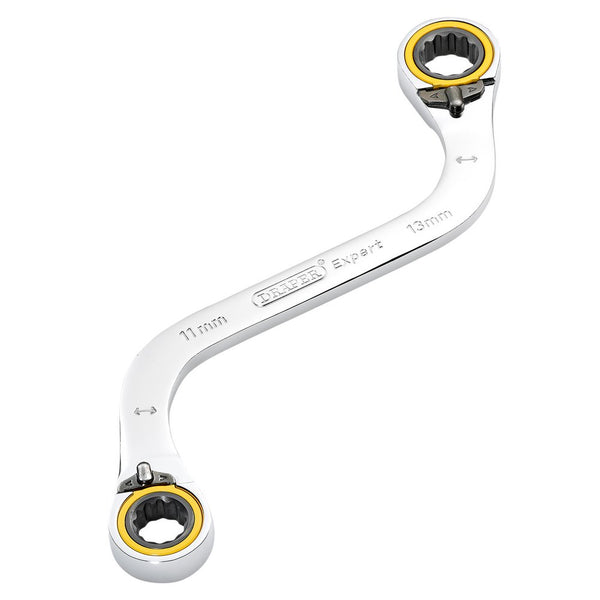 Draper Expert HI-TORQ® Double Ring Ratchet S-Shape Spanner, 11 x 13mm