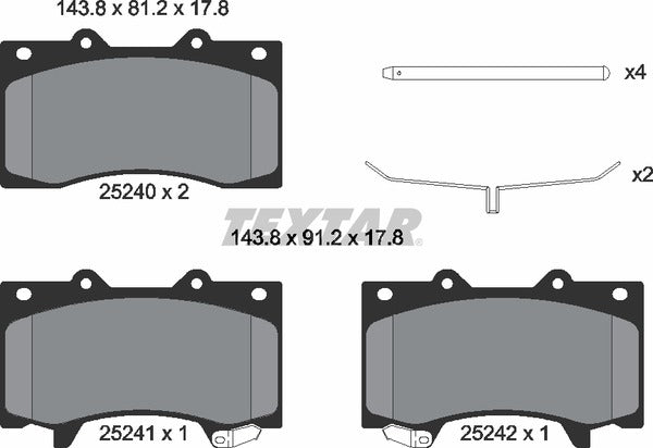 Textar Brake Pad Set - 2524001