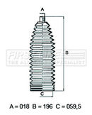 First Line Steering Gaiter Kit Part No -FSG3458