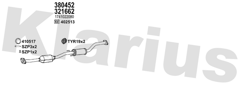Klarius 321662 - Catalyst Type Approved Withpip  - Fits Toyota Celica 1.8i