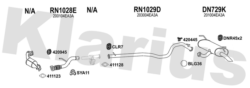 Klarius RN1028E - Front Pipe  - Fits Nissan Qashqai 1.5dCi