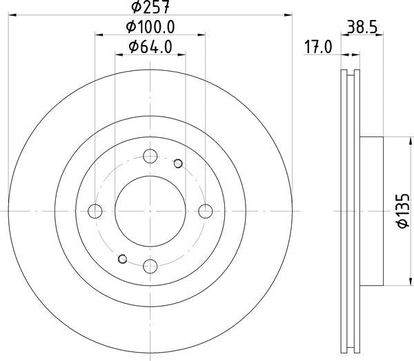Mintex Brake Discs fits -Citroën Mitsubishi Peugeot V360:5 MDC2743 (also fits other vehicles)