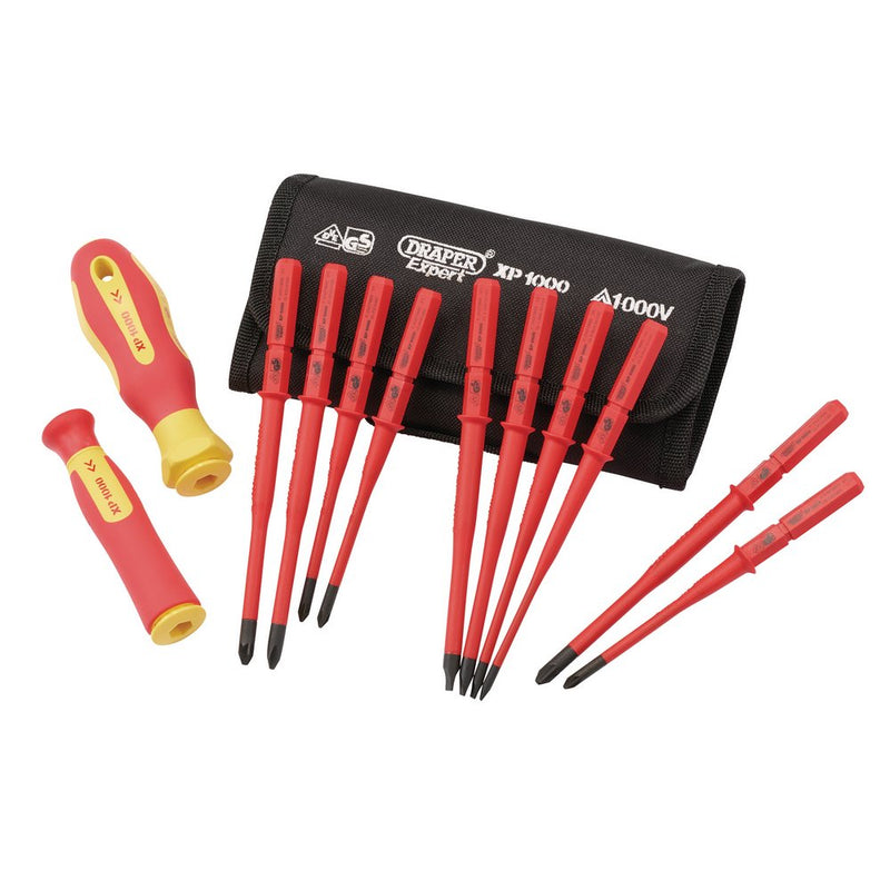 Ergo Plus Extra Slim Interchangeable VDE Screwdriver Set (12 Piece) - 70867