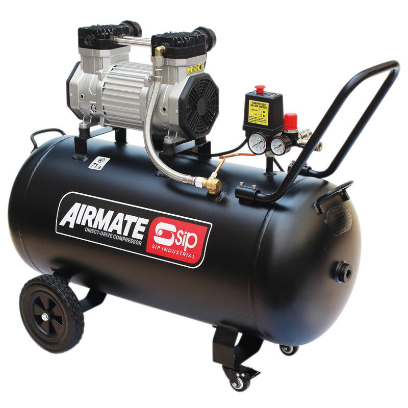 SIP DD 3hp 100ltr Quiet Low Noise Oil-Free Direct Drive Compressor