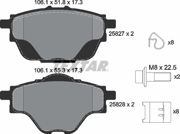 Citroën Ds Opel Peugeot Vauxhall, Brake Pad Set - Textar 2582701