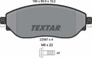 Fiat Nissan Opel Renault Vauxhall, Brake Pad Set - Textar 2208701