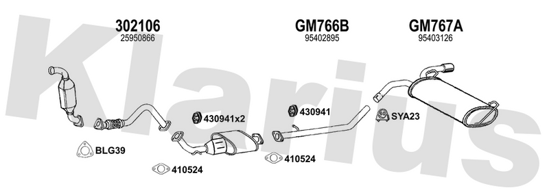 Klarius 302106 - Front Pipe For Cat  - Fits Opel Mokka 1.7CDTi