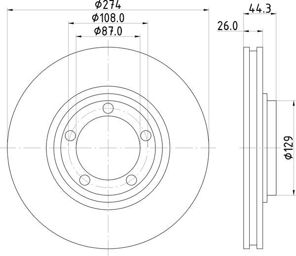 Mintex Brake Discs fits -Hyundai S278:5 MDC2176 (also fits other vehicles)
