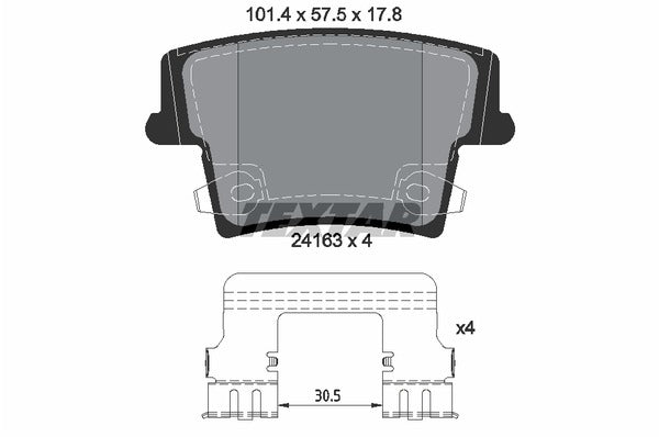 Textar Brake Pad Set - 2416303