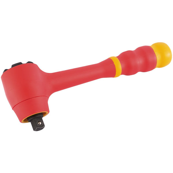 VDE Reversible Ratchet with Soft Grip Handle, 3/8" Sq Dr