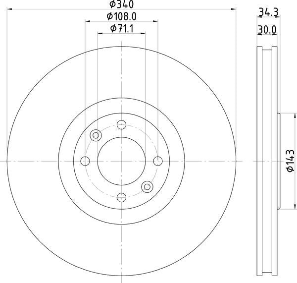Mintex Brake Discs fits -Citroën DS Peugeot V340:5 MDC2542 (also fits other vehicles)