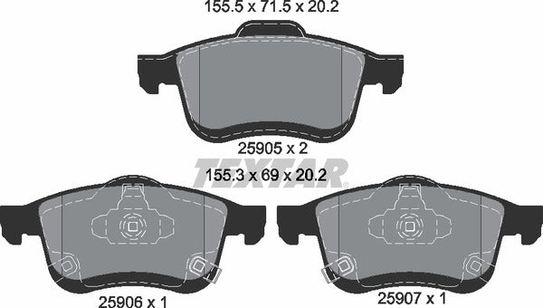 Textar Brake Pad Set - 2590501